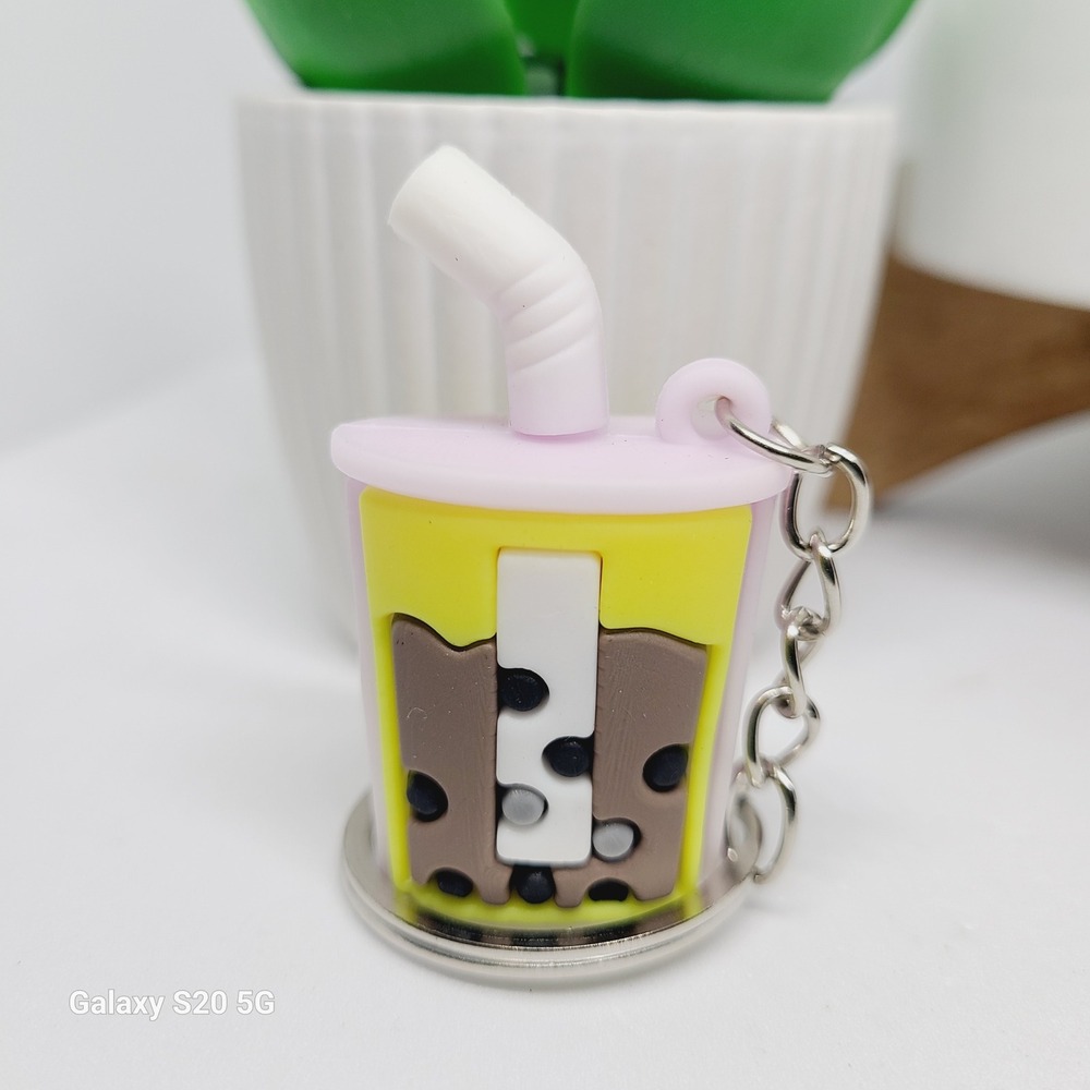 Boba Tea Keychain Cute Milk Tea Drink Keyring Accessory Women's Girls NWOT - Picture 6 of 6
